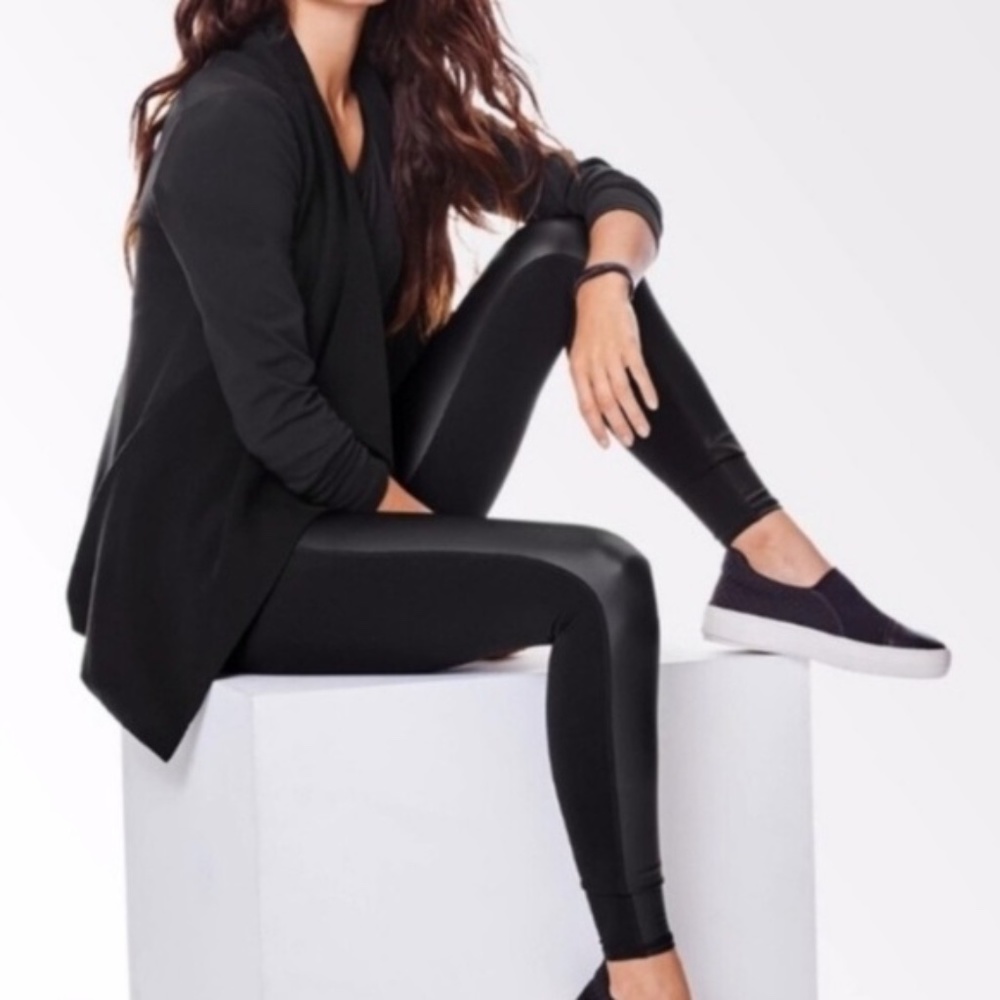 Athleta High Waist Faux Leather Front Gleam Leggings